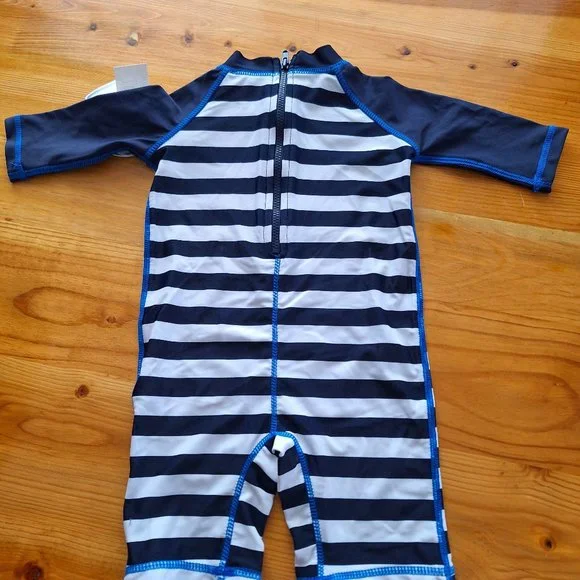 Koala Kids 6M Striped Surf Dude Swim Suit with Whale - Picture 2 of 3